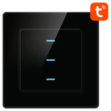 OEM Avatto N-TS10-B3 Intelligens villanykapcsoló 3 csatornás fekete villanyszerelés