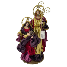 OEM Betlehem család 3 fős,bordó 34x15cm karácsonyi dekoráció