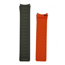 OEM Colmi okosóra szíj, szilikon, mágneses, szürke-narancssárga, 20mm, Magnetic Silicone Strap okosóra kellék