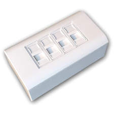 OEM Datacom CAT5E STP fali/süllyesztett hálózati aljzat, 4× RJ45 kábel és adapter