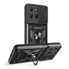 OEM Defender szilikon telefonvédő (ütésállóság. tartógyűrű. kameravédő) FEKETE tok és táska