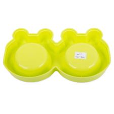 OEM Dupla rozsdamentes tál kisállatoknak, 2 x 0,3l, zöld kutyatál