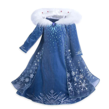 OEM Elsa öltöny szőrme gallérral lányoknak 3-4 év 104 cm jelmez