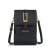 OEM Érintőképernyős mobiltelefon táska, Női válltáska, crossbody, Pénztárca funkció, Ökológiai bőr,11x19x4cm, Fekete