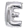OEM Ezüst 'E' Fólia Lufi - 40 cm, Héliummal és Levegővel Tölthető