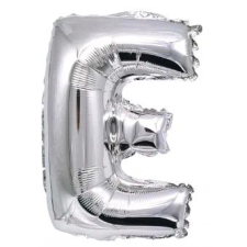 OEM Ezüst 'E' Fólia Lufi - 40 cm, Héliummal és Levegővel Tölthető party kellék