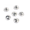 OEM Fényes ezüstszínű fém csengő szett - 6 db / Ø 15 mm