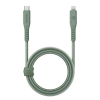 OEM Flow C94 Type-C / Lightning MFI szövet gyorstöltő- és adatkábel 1.5m 60W 3A zöld