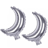 OEM Fólia lufi – Hold alakú – ezüst színű – 25cn / 2db