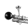 OEM Galéria dupla csavart rúd Cristal Noir mennyezeti rögzítéssel 25/19 - fém, ezüst - 400 cm