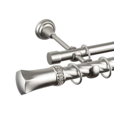 OEM Galéria dupla csavart rúd Pluto 25/19, fém, ezüst - 360 cm karnis, függönyrúd