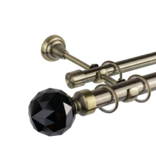 OEM Galéria dupla egyszemélyes rúd Cristal Noir 25/19, antik arany - 400 cm karnis, függönyrúd