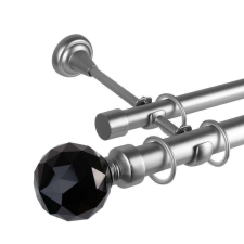 OEM Galéria dupla, egyszemélyes rúd Cristal Noir 25/19, fém, ezüst - 400 cm karnis, függönyrúd