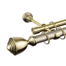 OEM Galéria dupla rúd bordázott Pluton 25/19 - antik arany - 360 cm karnis, függönyrúd