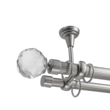 OEM Galéria dupla rúd mennyezeti rögzítéssel Crystal 25/19 - fém, ezüst - 360 cm karnis, függönyrúd