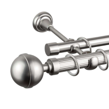 OEM Galéria dupla rúd Odiseu 25/19, fém, ezüst - 360 cm karnis, függönyrúd