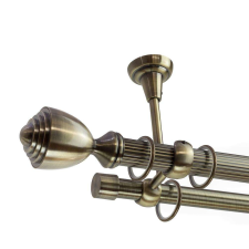 OEM Galéria dupla rúd Pluton 25/19 mennyezeti rögzítéssel - antik arany - 360 cm karnis, függönyrúd