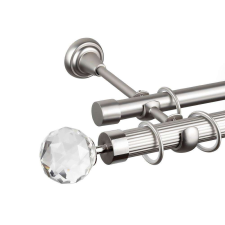 OEM Galéria dupla sávos fogazott Cristal 25/19 CROM MAT - 320 cm karnis, függönyrúd