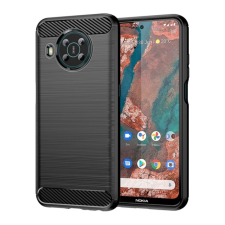 OEM Gigapack szilikon tok szálcsiszolt karbon minta Nokia X10 / X20 fekete tok és táska