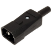OEM hálózati dugós csatlakozó, 250V/10A, kábelre, IEC320 C14 (915.171)
