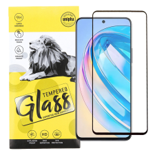 OEM Honor X8a üvegfólia, tempered glass, előlapi, 9D, edzett, hajlított, fekete kerettel mobiltelefon kellék