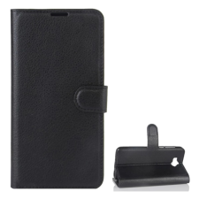 OEM Huawei Y6 (2017) GIGAPACK Tok álló, bőr hatású FLIP, prémium, FEKETE tok és táska