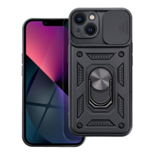 OEM iPhone 13 hátlap tok, telefon tok, kitámasztható, mágneses, ütésálló, fekete, Defender Slide tok és táska