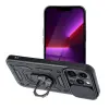 OEM iPhone 13 Pro hátlap tok, telefon tok, kitámasztható, mágneses, ütésálló, fekete, Defender Slide