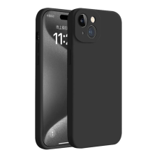 OEM iPhone 14 szilikon tok, hátlaptok, telefon tok, velúr belsővel, matt, fekete, Silicon tok és táska