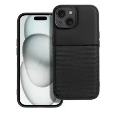 OEM iPhone 15 hátlap tok, telefon tok, stílusos, prémium, fekete, Forcell Noble tok és táska