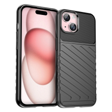 OEM iPhone 15 Plus szilikon tok, hátlap tok, ütésálló, fekete, Thunder tok és táska