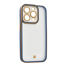 OEM iPhone 15 Pro GIGAPACK Szilikon telefonvédő ütésállóság, kameravédő, ARANY/SÖTÉTKÉK tok és táska