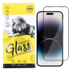 OEM iPhone 15 Pro Max üvegfólia, tempered glass, előlapi, 9D, edzett, hajlított, fekete kerettel