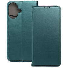 OEM iPhone 16 könyvtok, fliptok, telefon tok, bankkártyatartós, mágneszáras, zöld, Smart Magnetic tok és táska