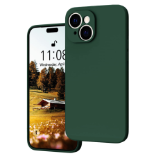 OEM iPhone 16 Pro szilikon tok, hátlaptok, telefon tok, matt, kamera védelemmel, zöld tok és táska