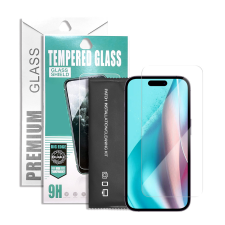 OEM iPhone 16 Pro üvegfólia, tempered glass, előlapi, edzett, 9H, 0.33mm, prémium mobiltelefon kellék