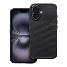 OEM iPhone 16 szilikon tok, hátlaptok, telefon tok, karbon mintás, fekete, Carbon Premium tok és táska