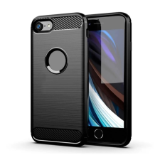 OEM iPhone 8 4.7 GIGAPACK szilikon telefonvédő ütésállóság, logó kivágás, FEKETE tok és táska