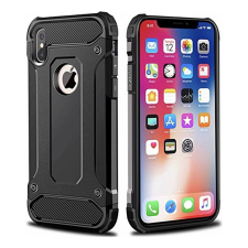 OEM iPhone X / XS hátlap tok, telefon tok, ütésálló, fekete, Defender II tok és táska