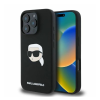 OEM KARL LAGERFELD Liquid Silicone Karl Head MagSafe Apple iPhone 16 Pro hátlap tok fekete