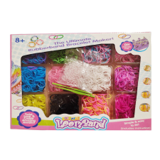 OEM Loom gumi karkötő készítő szett, 1200+ db színes gumi kreatív és készségfejlesztő