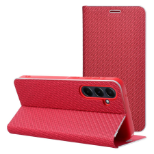 OEM LUNA szénszálas könyvtok Samsung Galaxy S24 FE - piros tok és táska