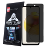 OEM Motorola Moto G14 / G54 5G / G54 5G Power Edition / G55 5G üvegfólia, tempered glass, előlapi, edzett, hajlított, fekete kerettel, betekintés védelemmel, Privacy