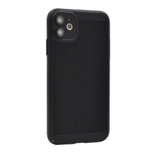 OEM Műanyag telefonvédő (légáteresztő. lyukacsos. kameravédő) FEKETE tok és táska