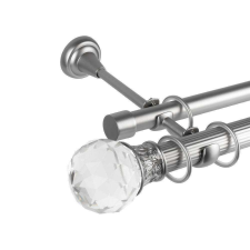 OEM Odeon 25/19 dupla rúd galéria, fém, ezüst - 360 cm karnis, függönyrúd