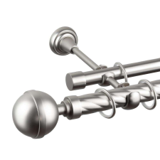 OEM Odiseu dupla csavart rúd galéria 25/19, fém, ezüst - 360 cm karnis, függönyrúd