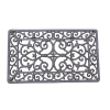 OEM Öntöttvas lábtörlő, négyszögletes, barokk mintás, retro stílusú sárkaparó, fekete