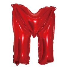 OEM Piros 'M' Fólia Lufi - 40 cm, Héliummal és Levegővel Tölthető party kellék
