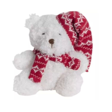 OEM Piros sapkás karácsonyi maci plüssfigura 13 cm (061116) plüssfigura