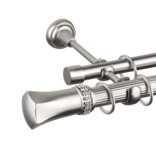 OEM Pluto 25/19 dupla rúd galéria, fém, ezüst - 400 cm karnis, függönyrúd